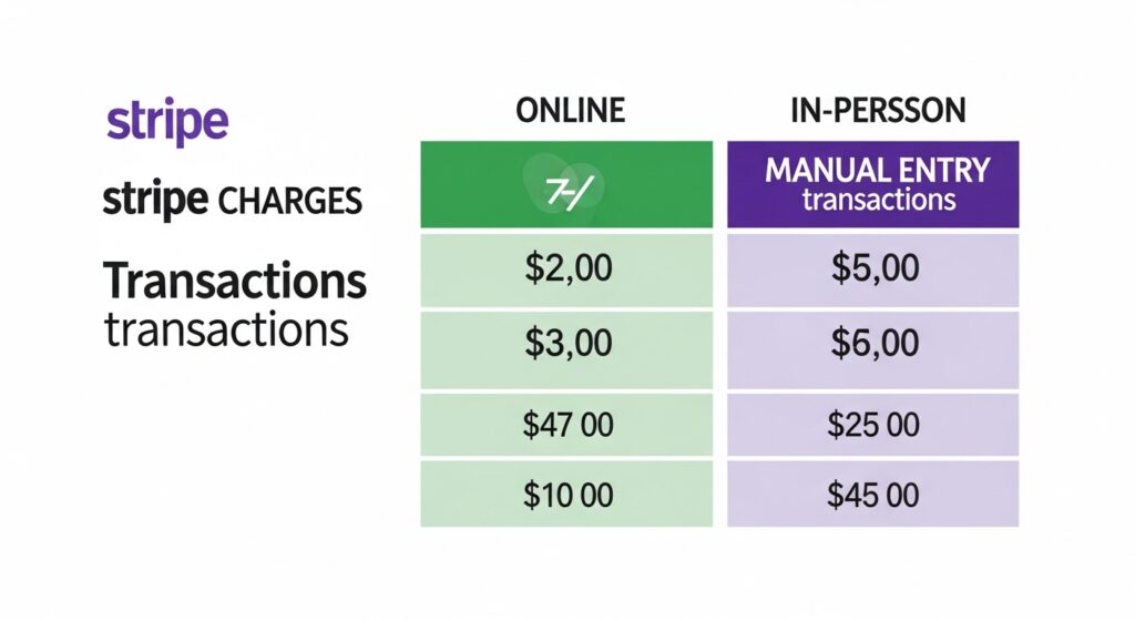 In-Person vs Online vs Manual Entry — Stripe Charges Differently for Each | stripe fee calculator